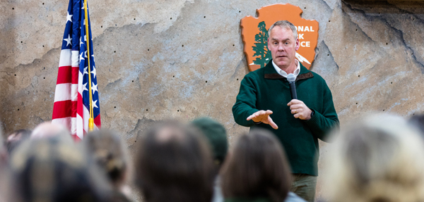 Ryan Zinke addresses audience